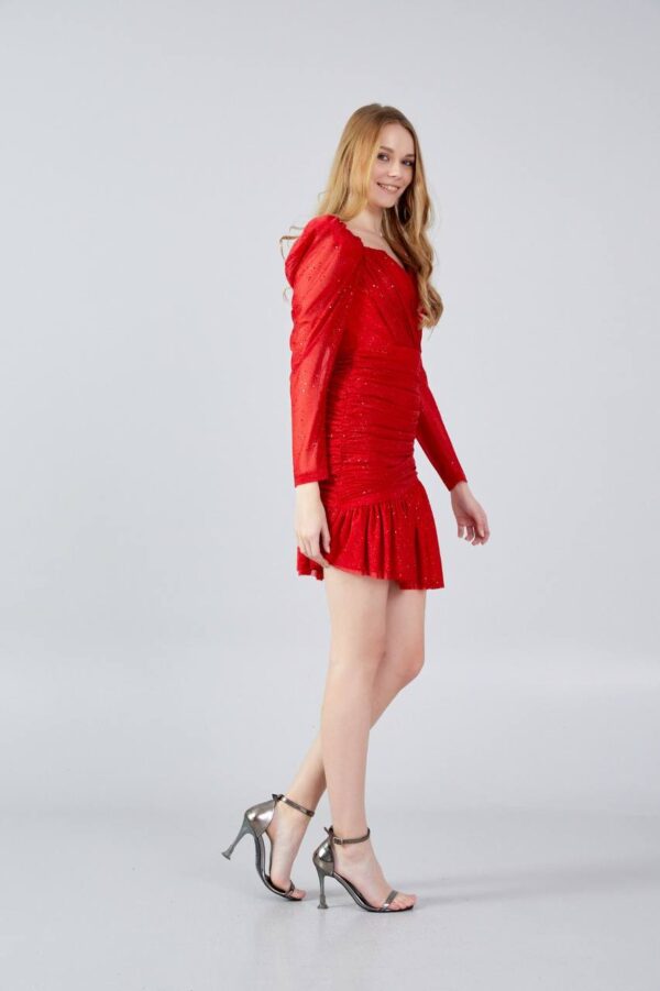 Long Sleeve Midi Chiffon Column Wedding Guest - Image 6