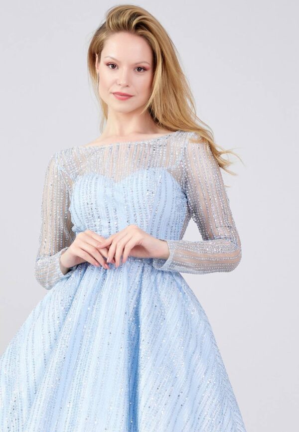 Long Sleeve Mini Sequin Regular Pink Cocktail Dress - Image 8