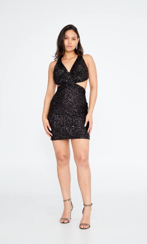 Sleeveless Midi Sequin Bodycon Wedding Guest