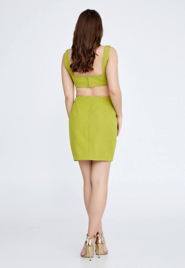 Sleeveless Mini Crepe Column Evening Dress - Image 3