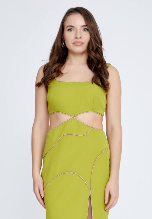 Sleeveless Mini Crepe Column Evening Dress - Image 4