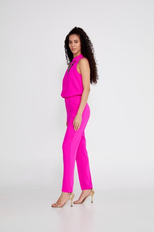 Sleeveless Solid Color Green Casual Jumpsuit - Image 8