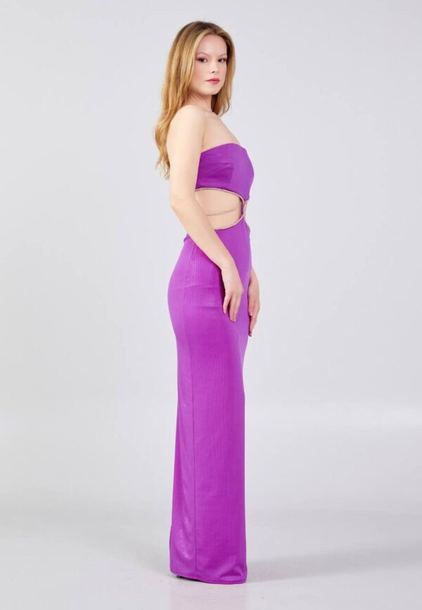 Strapless Maxi Regular Fuchsia Wedding Guest Dress - Image 4