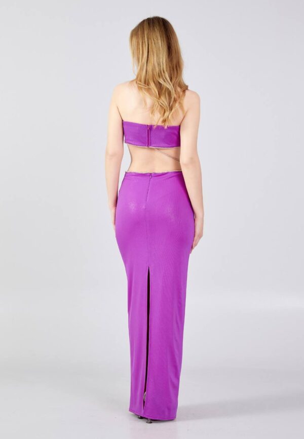 Strapless Maxi Regular Fuchsia Wedding Guest Dress - Image 5