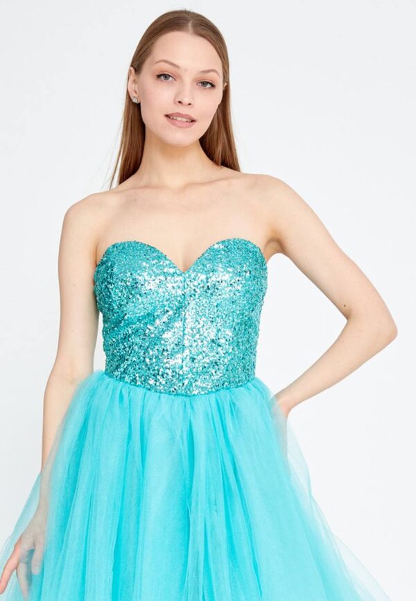 Strapless Mini Tulle A - Line Regular Green Cocktail Dress
