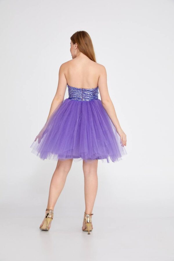 Strapless Mini Tulle A - Line Regular Green Cocktail Dress - Image 6