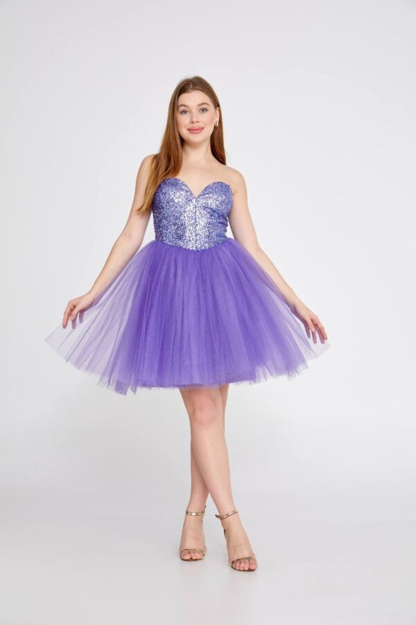 Strapless Mini Tulle A - Line Regular Green Cocktail Dress - Image 7