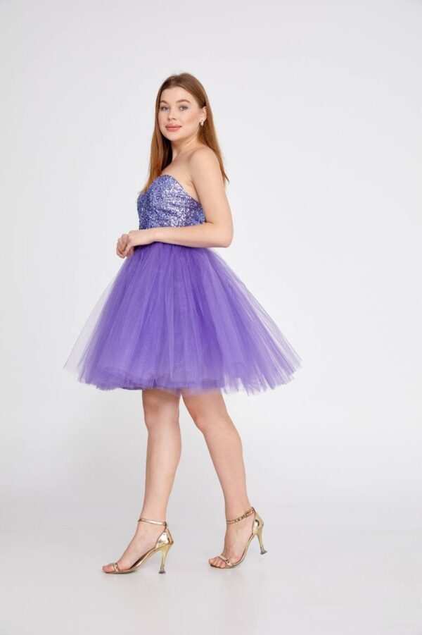 Strapless Mini Tulle A - Line Regular Green Cocktail Dress - Image 9