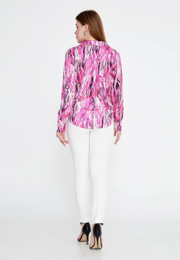 Long Sleeve Patterned Blouse - Image 6