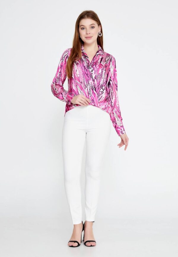 Long Sleeve Patterned Blouse