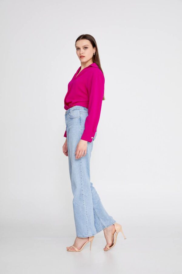 Long Sleeve Solid Black Blouse - Image 10