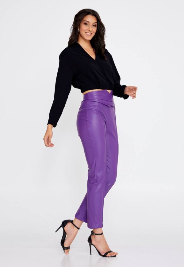 Long Sleeve Solid Black Blouse - Image 3