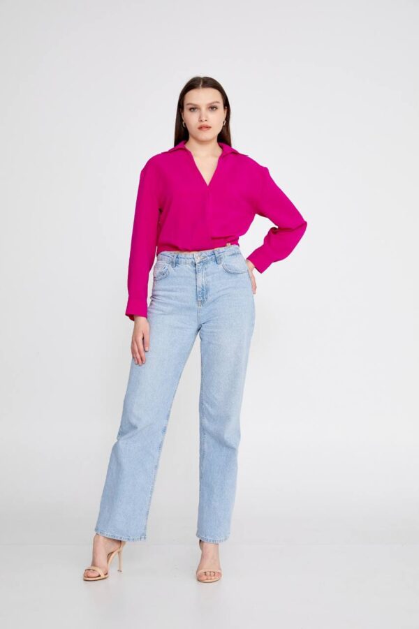 Long Sleeve Solid Black Blouse - Image 8