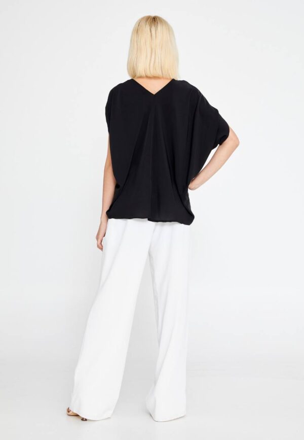 Short Sleeve V-neck Blouse - Image 2