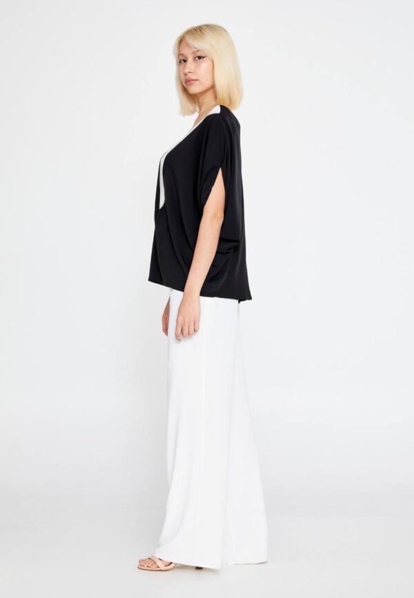 Short Sleeve V-neck Blouse - Image 3