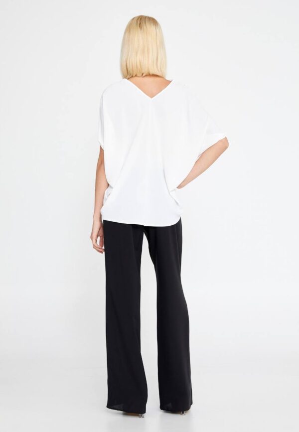 Short Sleeve V-neck Blouse - Image 6