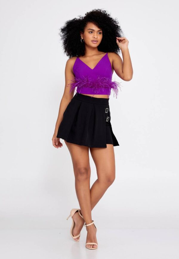 Sleeveless Solid Color Purple Top